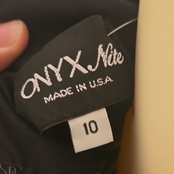 Onyx Nite Black and Blue Polka Dot Dress - Picture 2 of 7